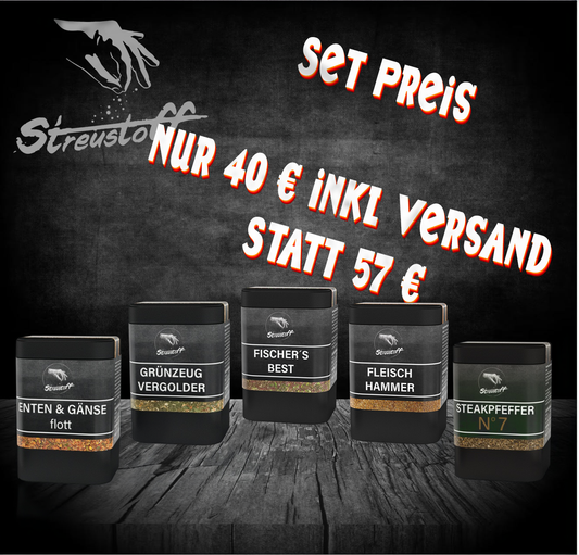 5er Set Streustoff